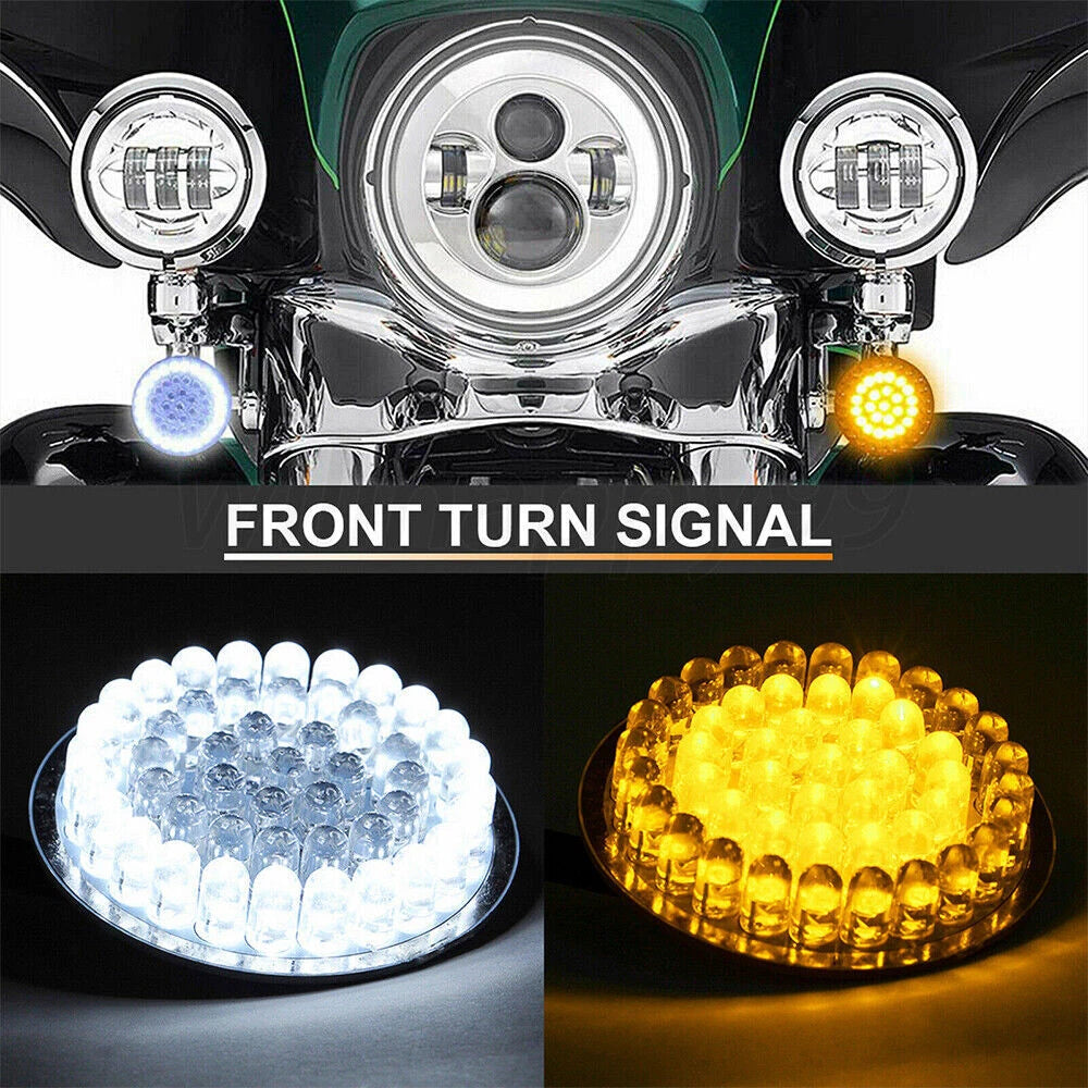 2" Bullet LED Turn Signal Lights 1157 for Harley Touring Dyna