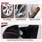 Tire Valve Stem Caps 4-Pack for Universal Cars SUVs Bikes Motorcycles (-)