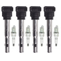 4X Ignition Coils + 4X Spark Plugs for VW Audi A3 A4 A5 TT Quattro (2000–2019)