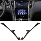 2X Console Panel Cover Trim Carbon Fiber for Infiniti Q50 Q60 (2013–2019)