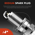 Set of 8 Red Ignition Coils & Iridium Spark Plugs for Honda Civic (2003–2005)