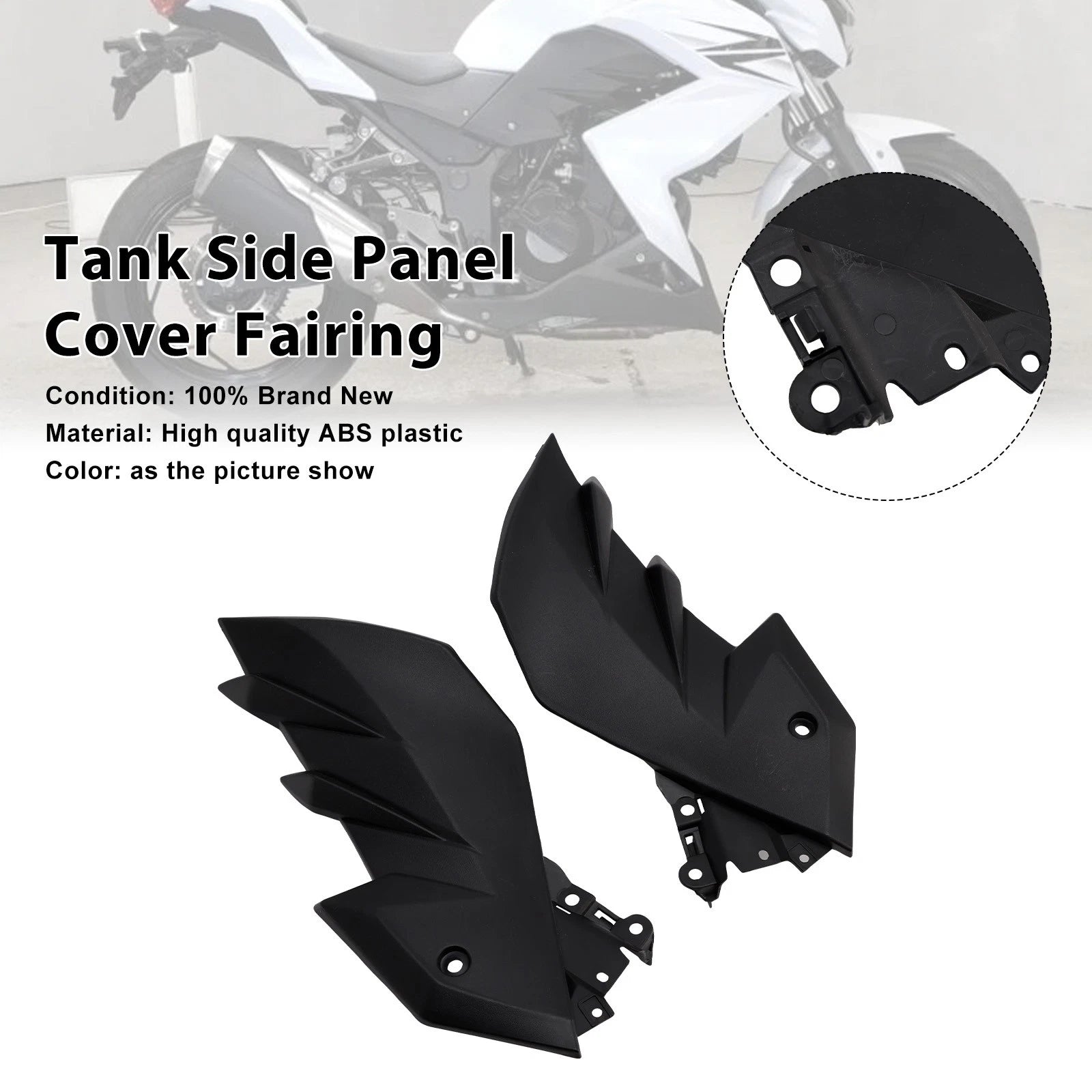 Fuel Tank Side Panel Cover Fairings for Kawasaki Z250 Z300 (2013–2018)
