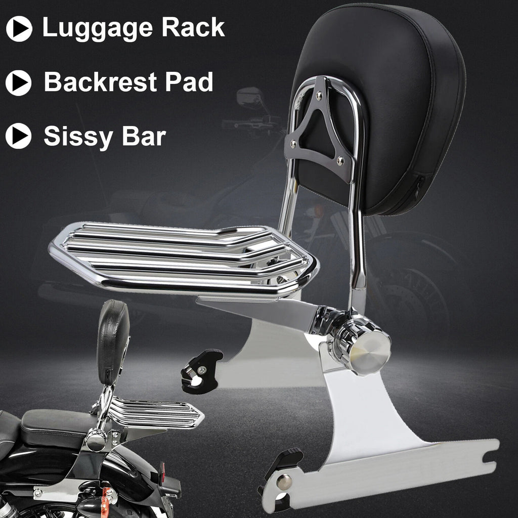 Sissy Bar Backrest + Luggage Rack for Harley Dyna Low Rider FXDL FXDX (2002–2005)