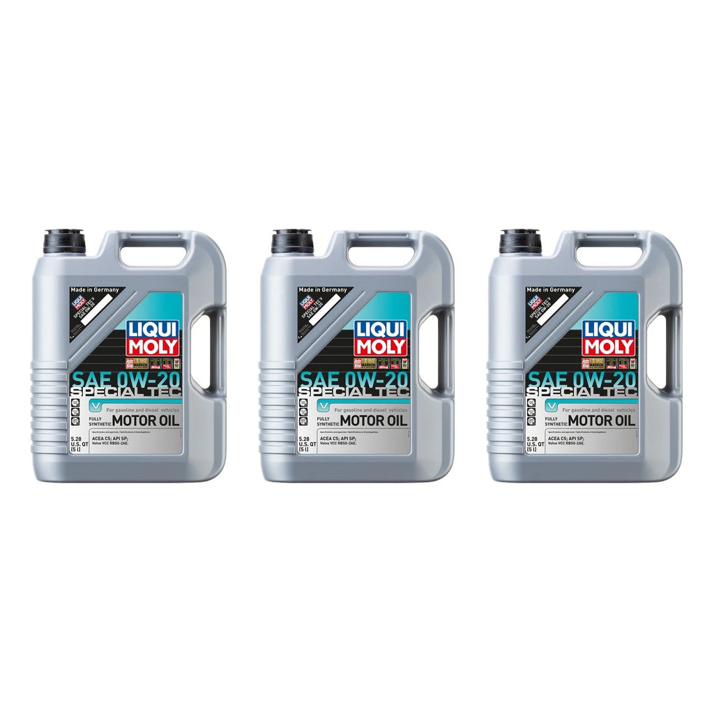 Set of 3 Liqui Moly Special Tec V 0W-20 Engine Motor Oil (15L)