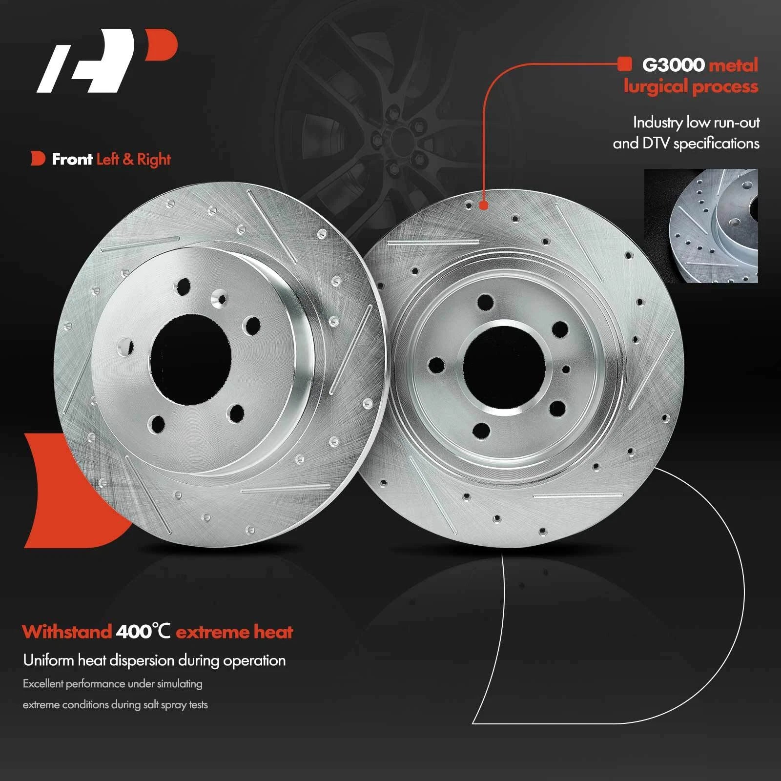 Drilled Brake Rotors for Cadillac DTS, Buick Lucerne (2006–2011)