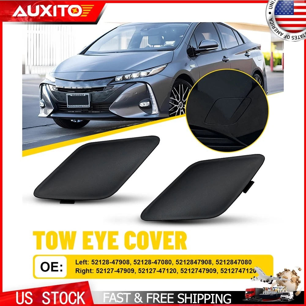 2Pcs Tow Hook Eye Cover Cap for Toyota Prius (2017–2020) Left Right