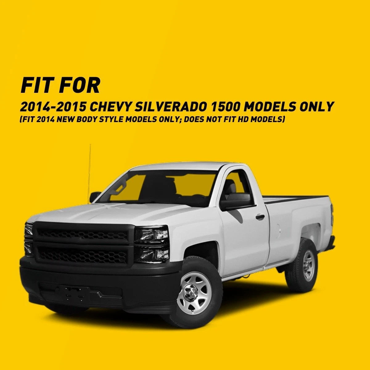 Set of 2 Black Headlight Assemblies for Chevy Silverado 1500 (2014–2015)