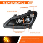 Full LED 3D Light Bar Headlights for Kenworth T680 (2022–2025)