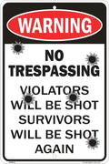 Warning No Trespass Sign for Man Cave (Plastic)