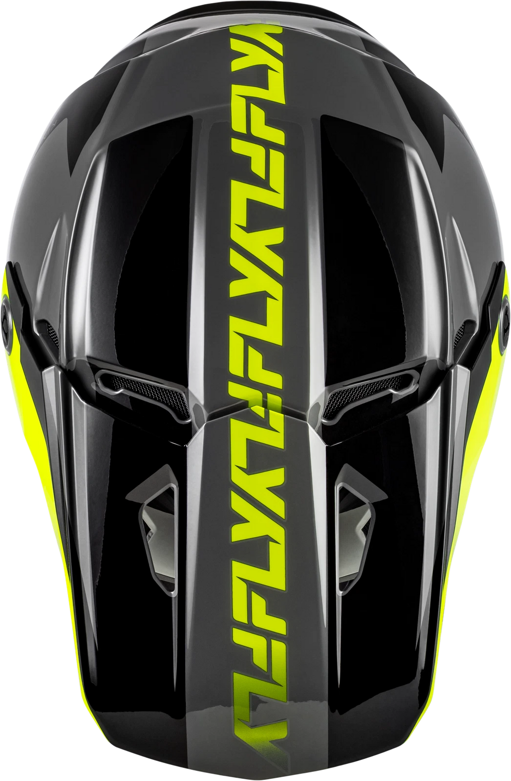 FLY Racing Kinetic Crest Off-Road Helmet for Large Size (Grey/Black/Hi-Vis Yellow)