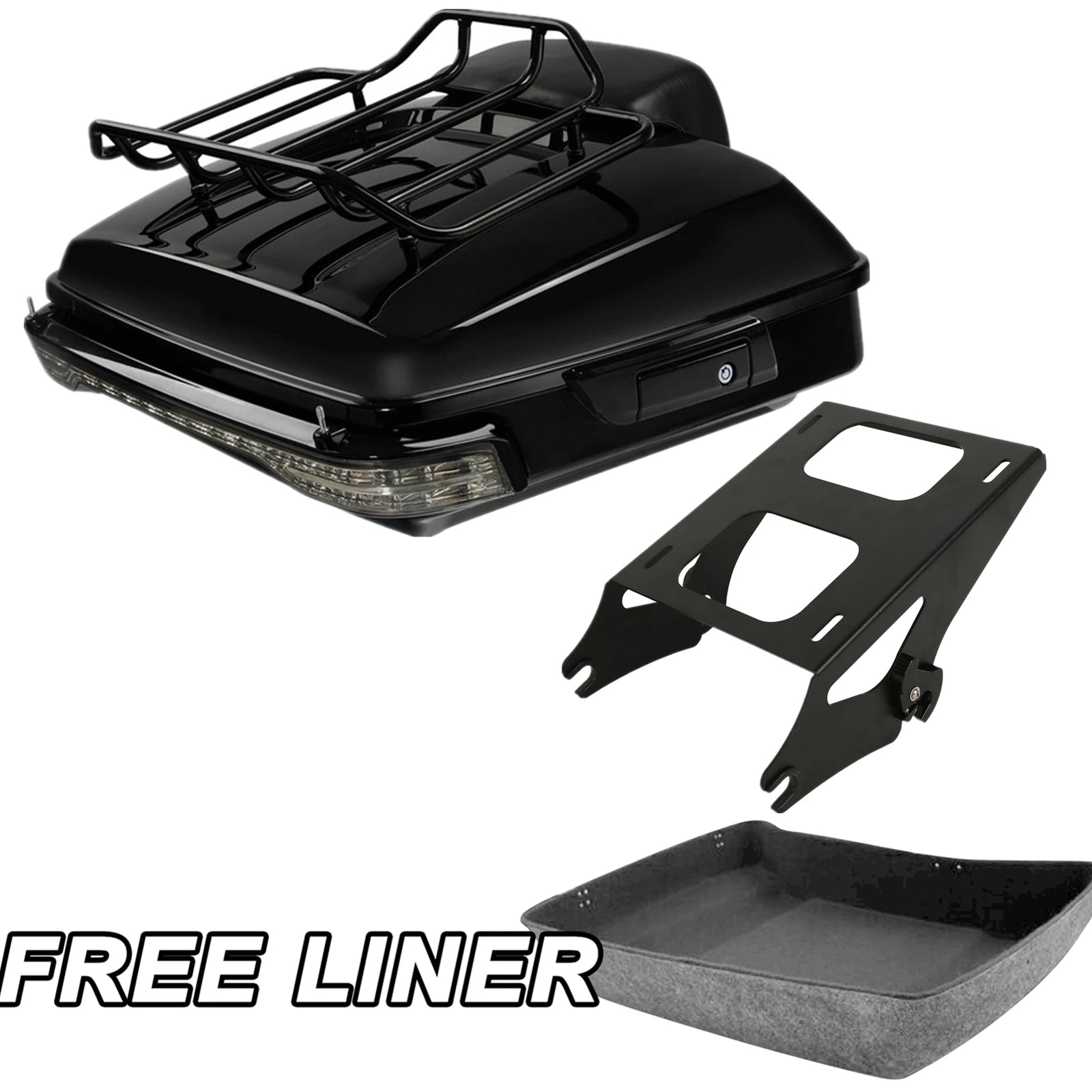 Chopped Trunk Backrest Mount Rack Light for Harley Electra Street Glide (2014–2026)