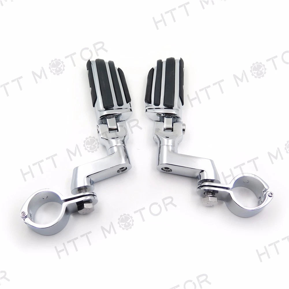 Flame Foot Peg Clamps 1.5" for Harley Sportster 883 1340 XL1200 (1986–2023)