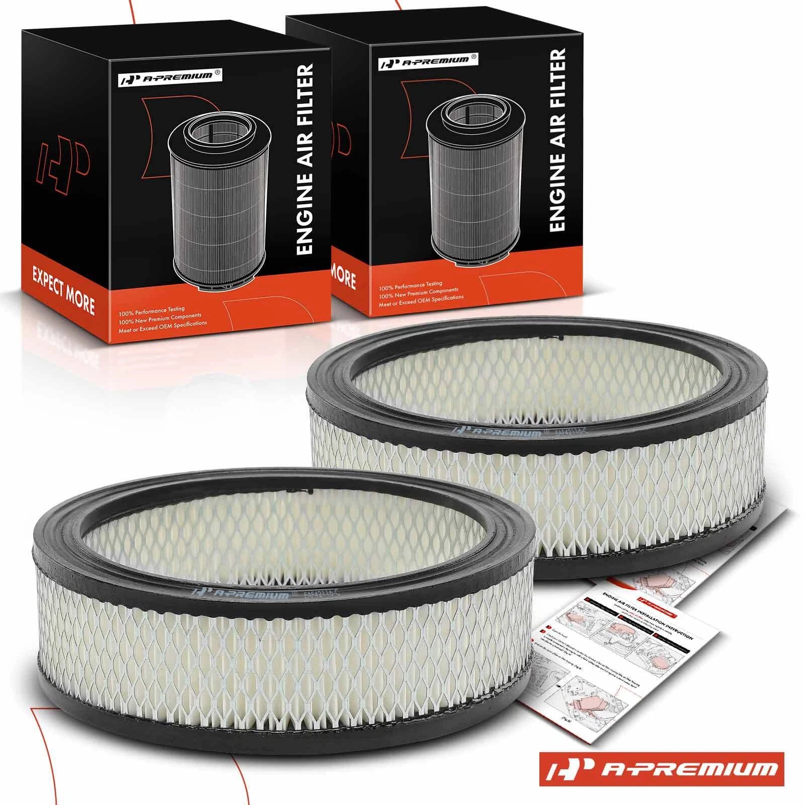 Engine Air Filter Pair for Chevy Camaro (1982–1986) Buick Century (1982–1992) GMC (1982–1992)