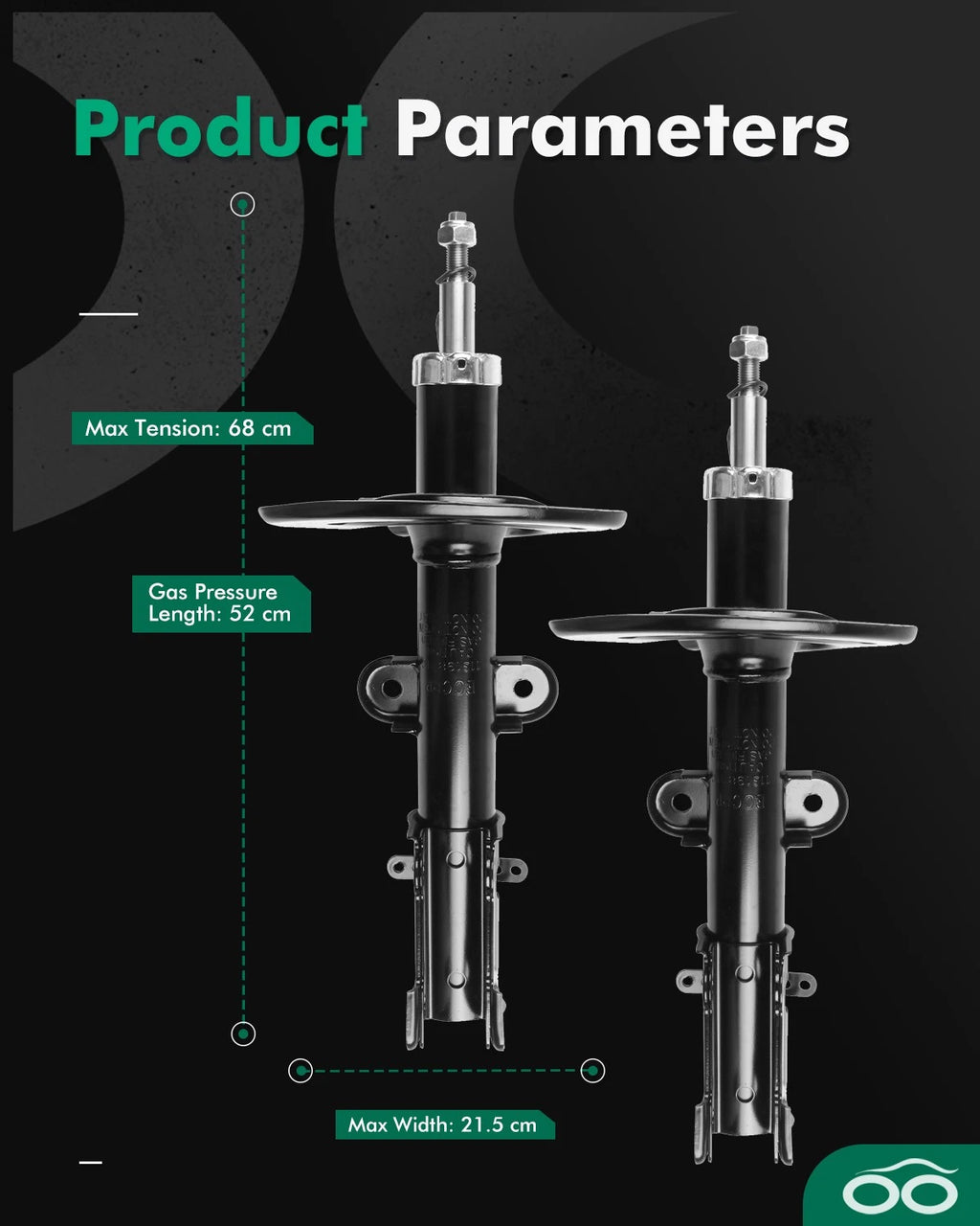 Front Pair Shocks Struts for Chrysler Pacifica (2004–2008)