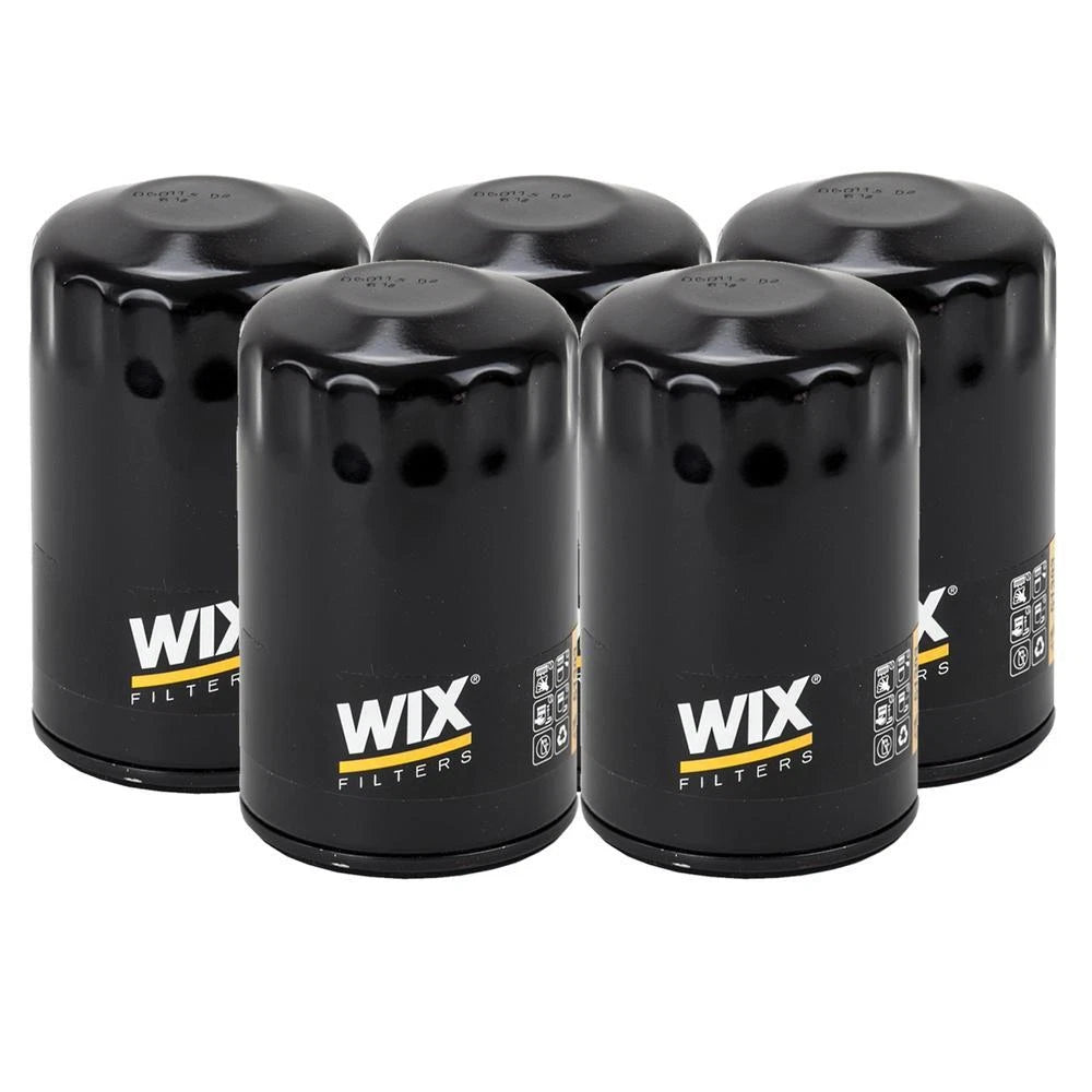 Set of 5 Wix 51393 Engine Oil Filter Kit for (Spin-On)