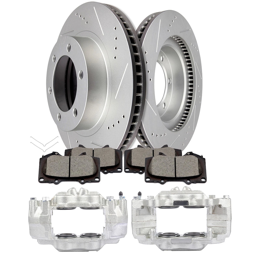 Set of 8 Brake Calipers, Rotors & Pads for Toyota Tacoma (2005–2021)