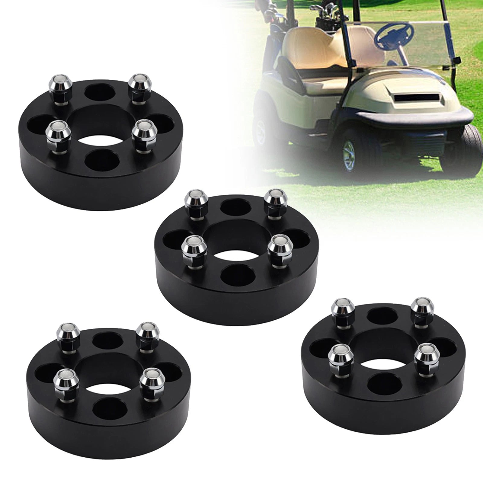 1.5 Inch Wheel Spacers Kit with Lug Nuts for EZGO Club Car Golf Carts