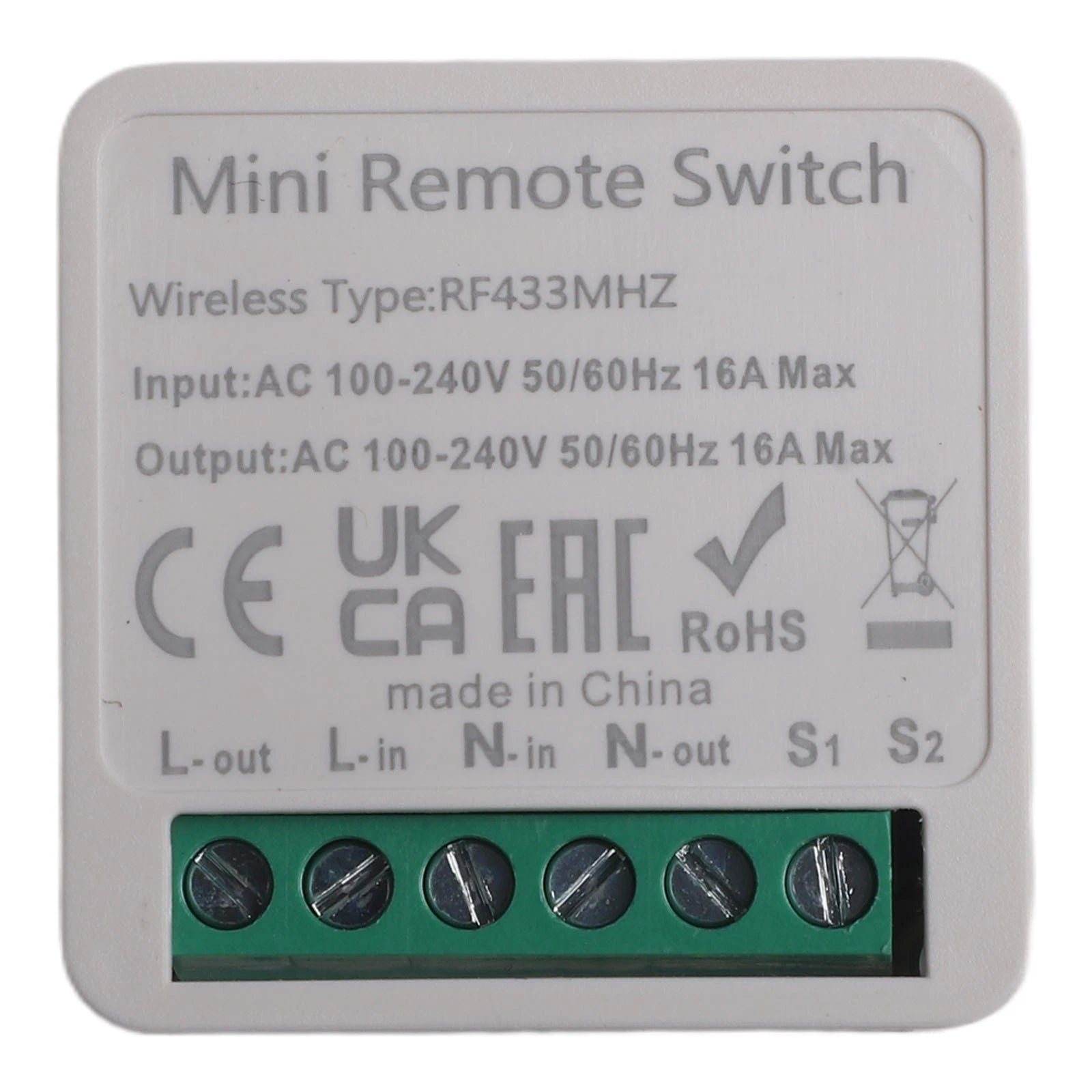 Wireless Smart Switch 16A Remote Control for Fan Light (100V–240V)