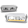 Full LED Projector Headlights Chrome for Kenworth W900/Western Star 4800 (1981–2019)