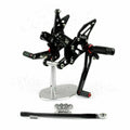 Rearset Foot Pegs for Kawasaki ZX6R (2007–2008) Black