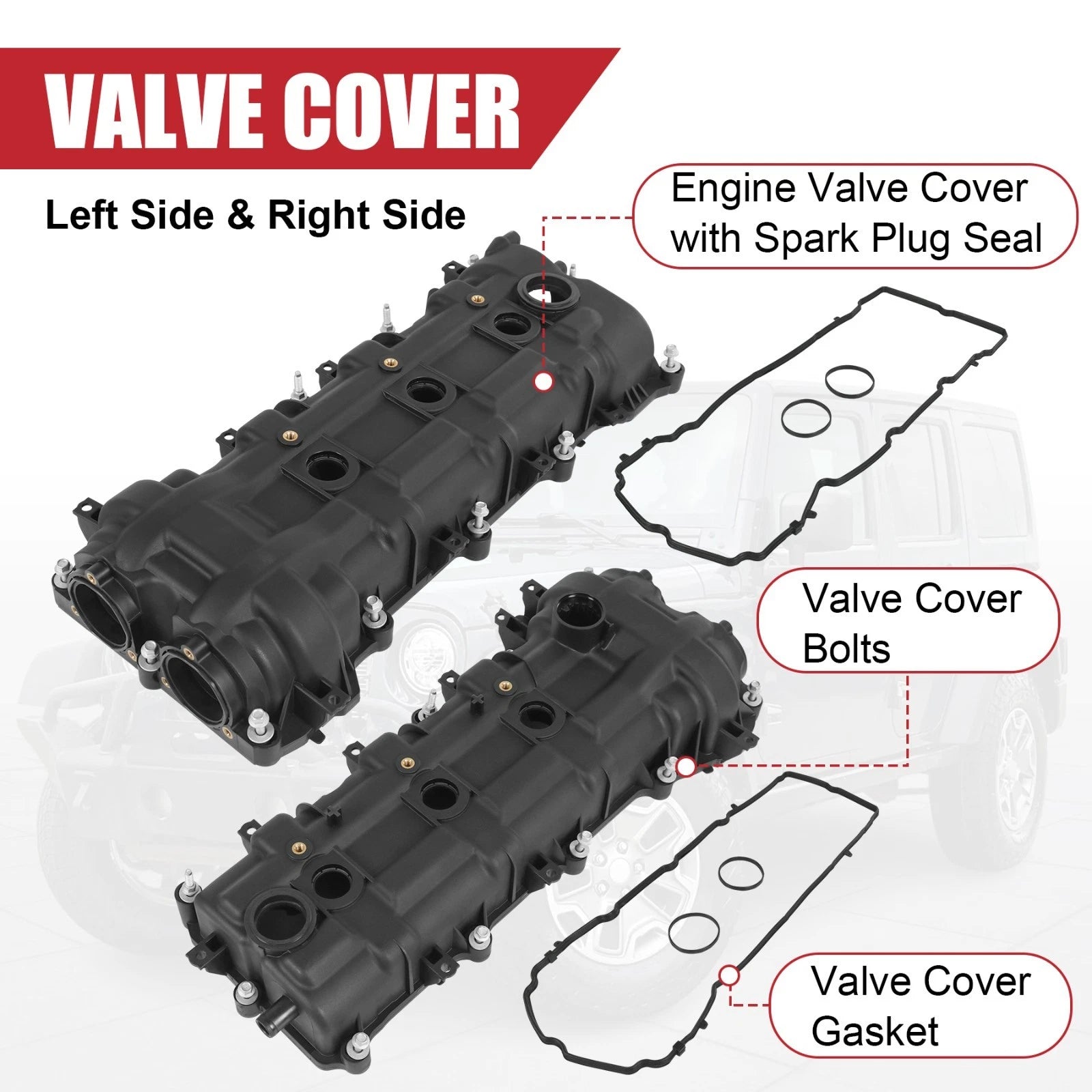 Valve Covers Set with Gasket for Dodge Chrysler 300 Jeep Ram 1500 (2011–2021)