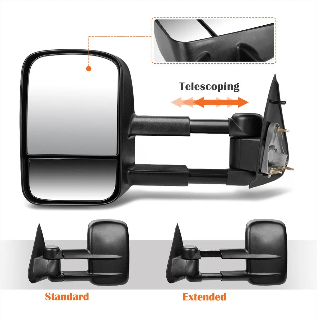 Set of 2 Towing Mirrors for Ford F150 F250 (1997–2004)