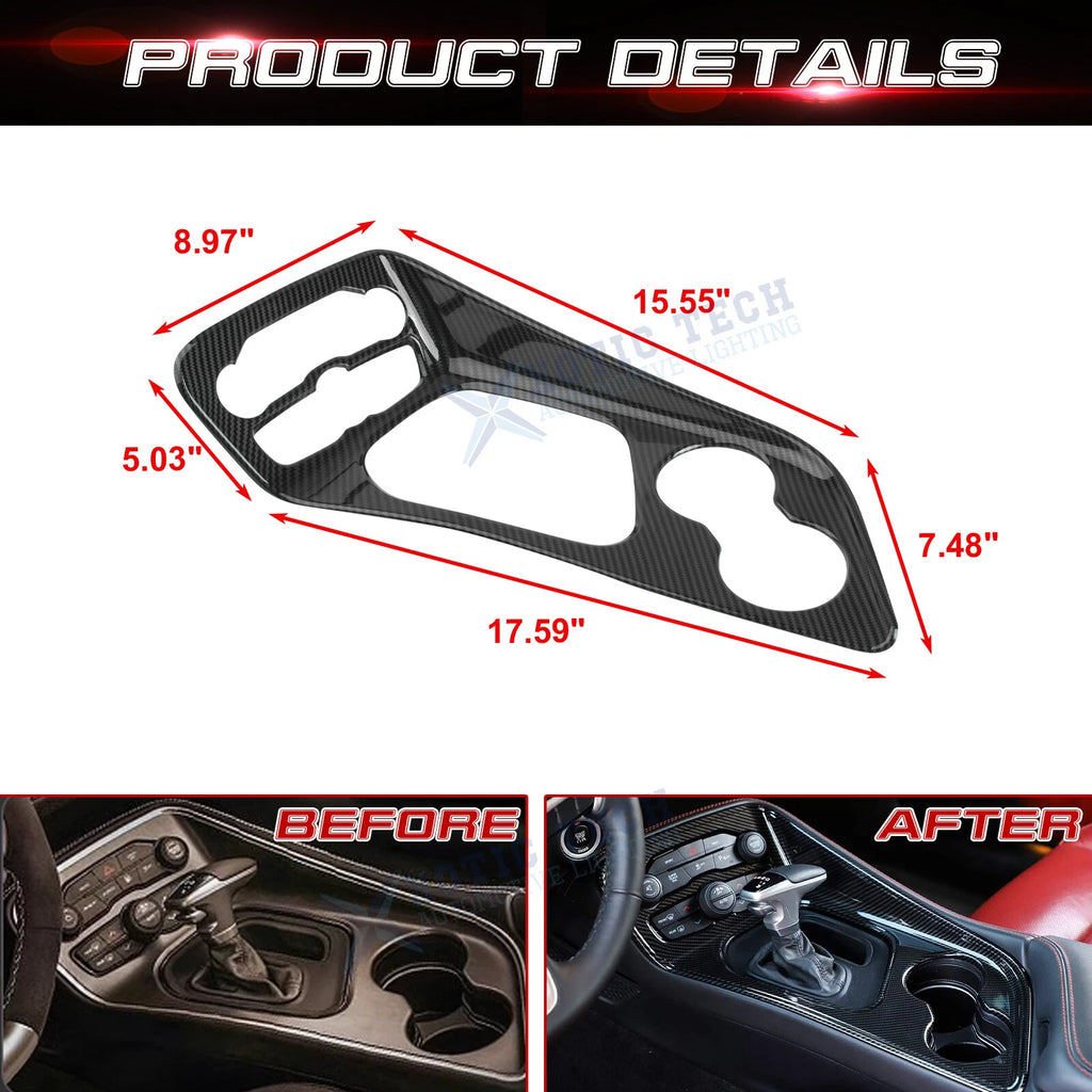 ABS Gear Shift Box Cover Frame Decor Overlay for Dodge Challenger (2015-2019)