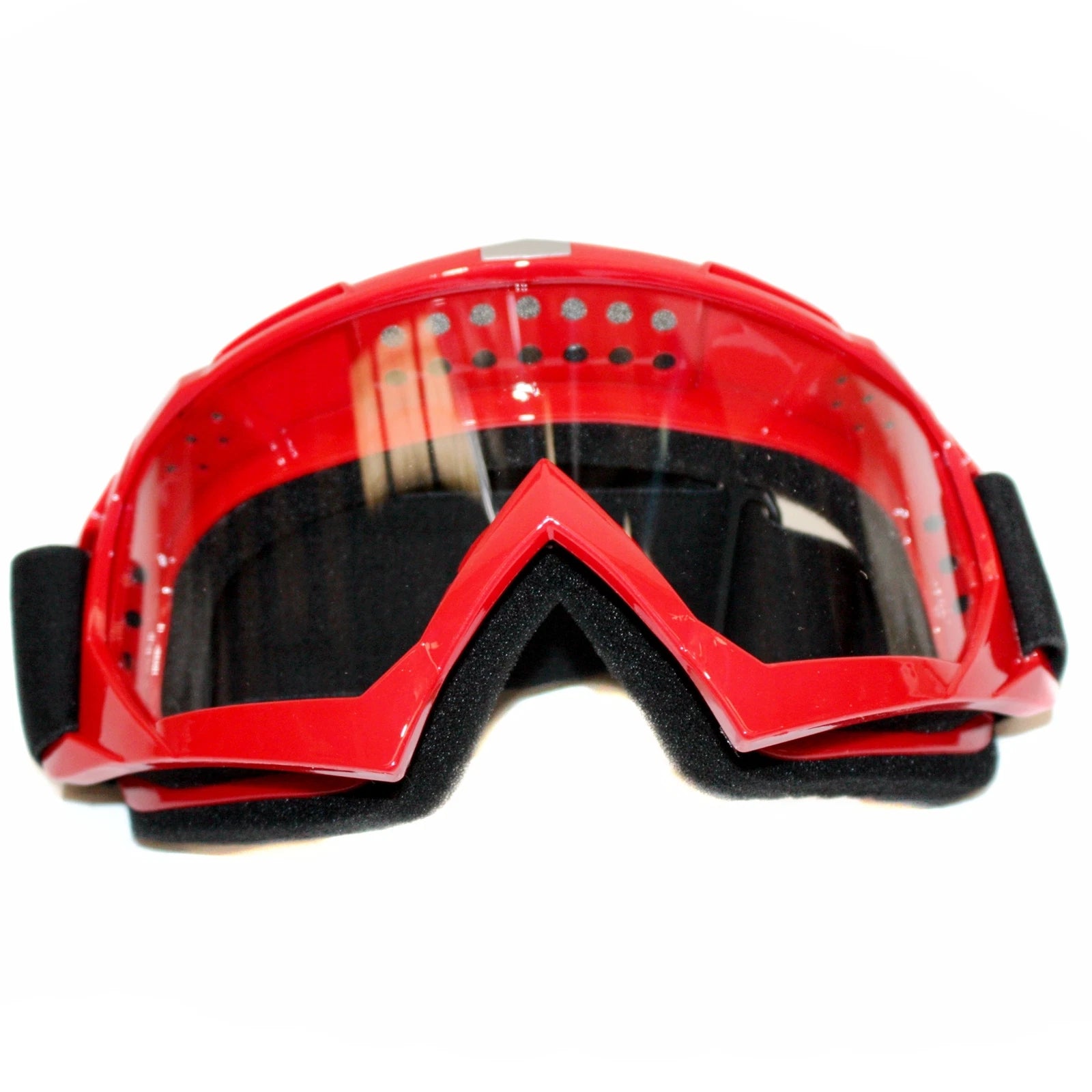 Clear Red Motocross Goggles for Dirt Pit Bike (Anti-Fog, UV Protection)