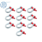 10 Pcs 1/2'' D Ring Anchor Shackles WLL 2T Galvanized Screw Pin Clevis