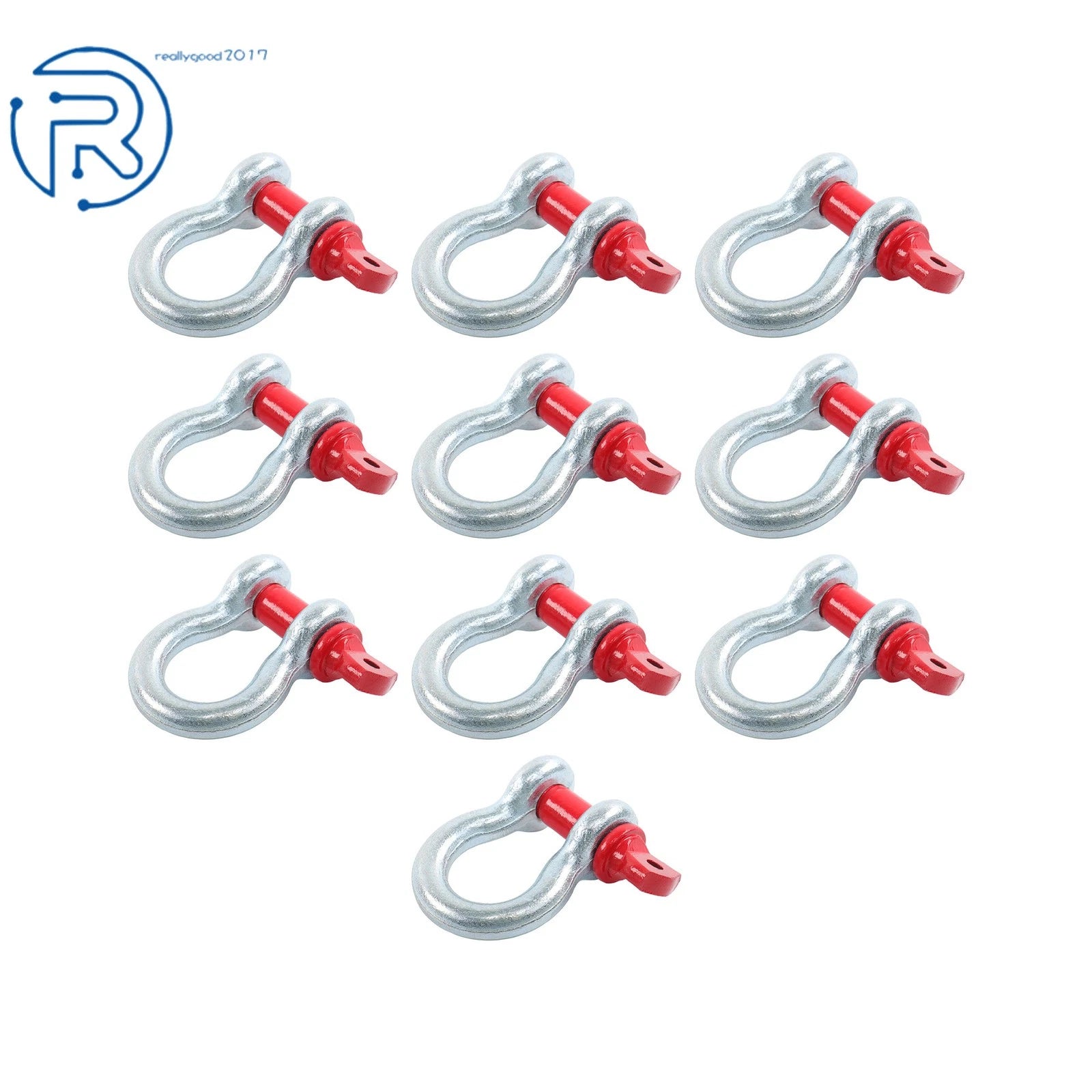 10 Pcs 1/2'' D Ring Anchor Shackles WLL 2T Galvanized Screw Pin Clevis