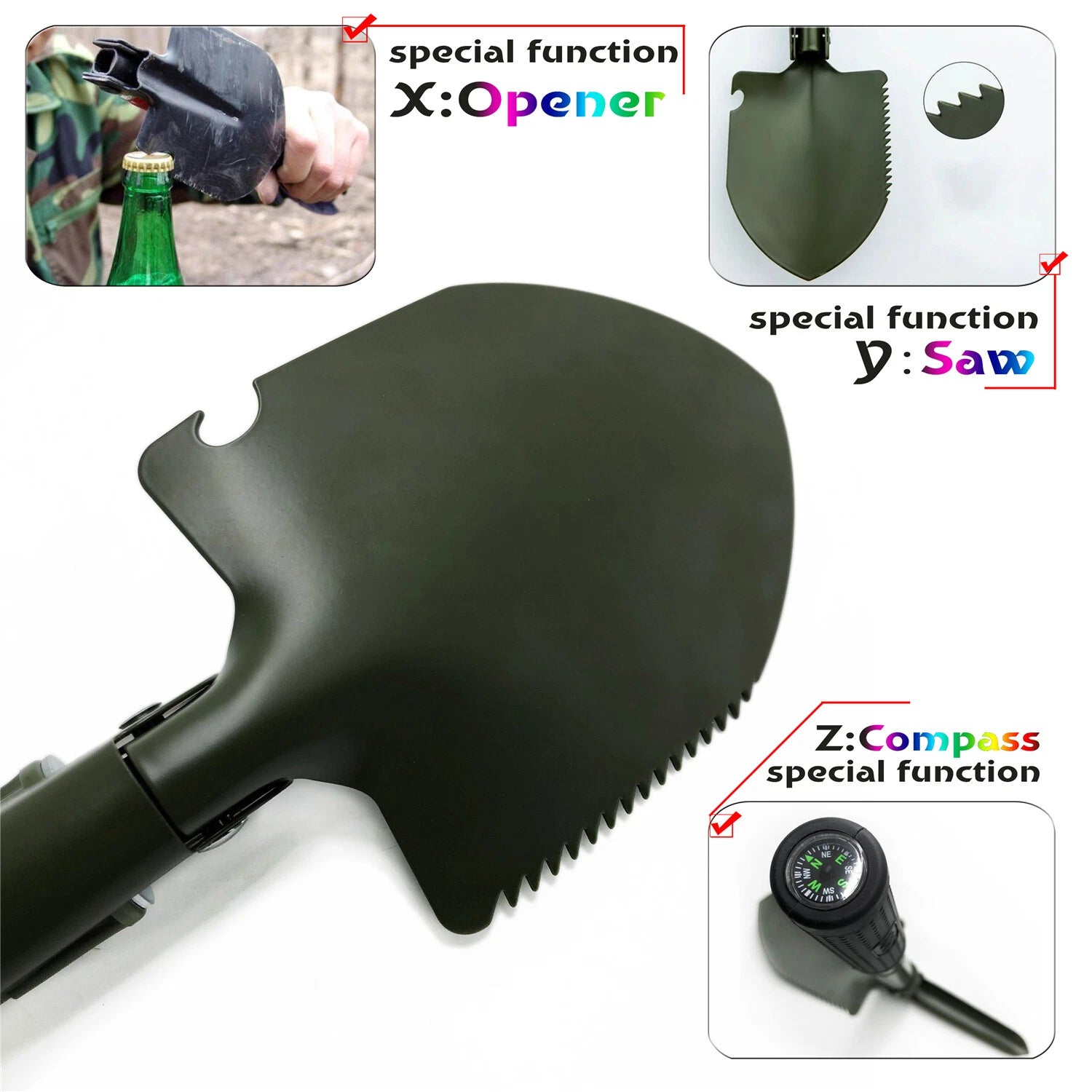 Multi-functional Folding Shovel for Garden Camping (Military)