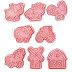 8 Piece Cookie Cutter Set - Farm Animal Shapes for Baking