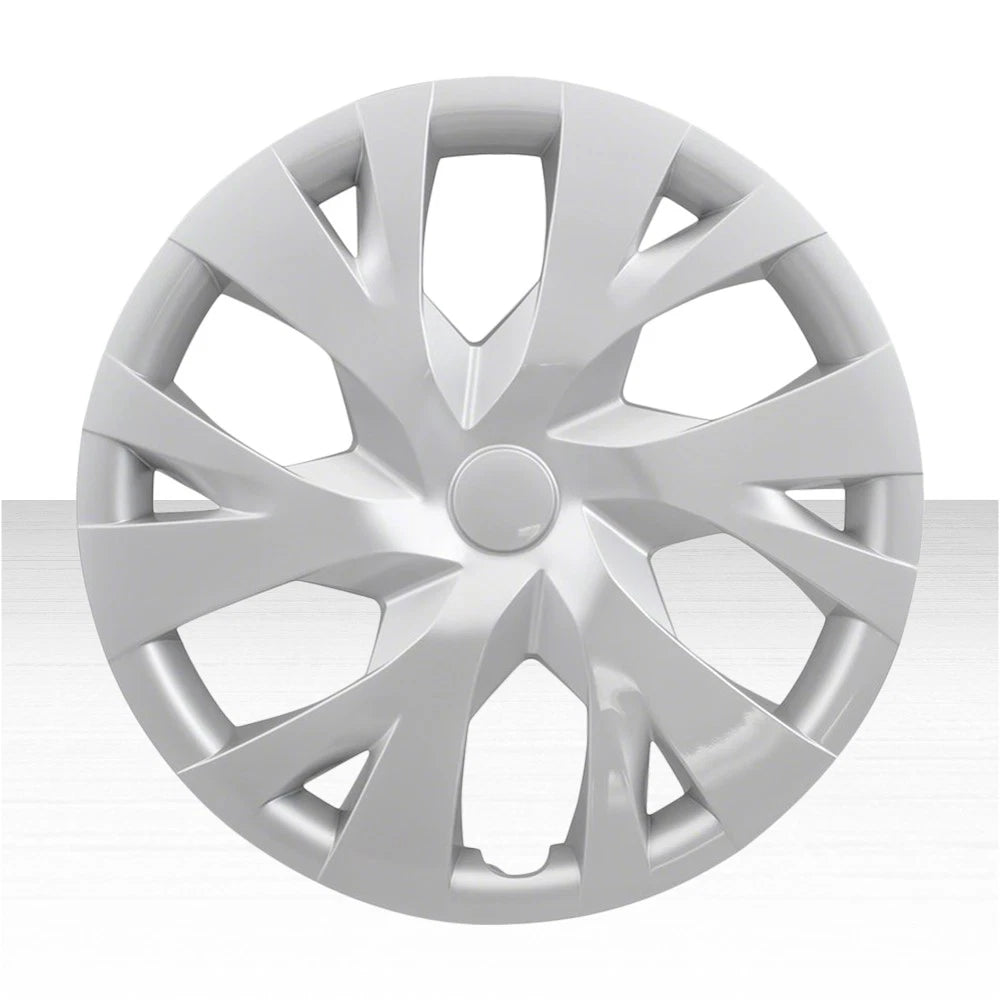 Wheel Covers Set of 4 Snap On 6 Y Spoke Style for 14-inch Silver (—)
