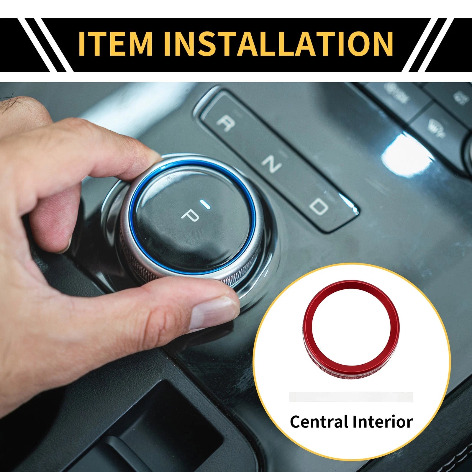 Gear Shift Control Switch Knob Cover Ring for Ford Maverick (2022) Red