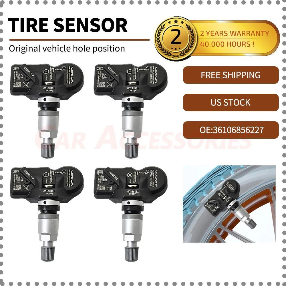Set of 4 Tire Pressure Sensors TPMS 36106856227 for BMW X3 X5 Z4 MINI Cooper (433MHz)