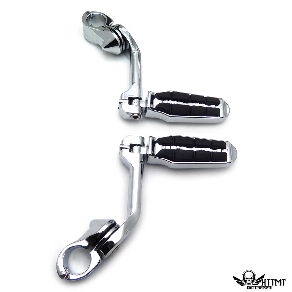 5" Saddle Foot Peg Kit for Harley Wide Glide, Street Glide (Fits 1.25" Engine Guard)
