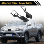2 Pcs Steering Wheel Cover Trims for Toyota Tacoma (2016–2023) - Carbon Fiber Pattern