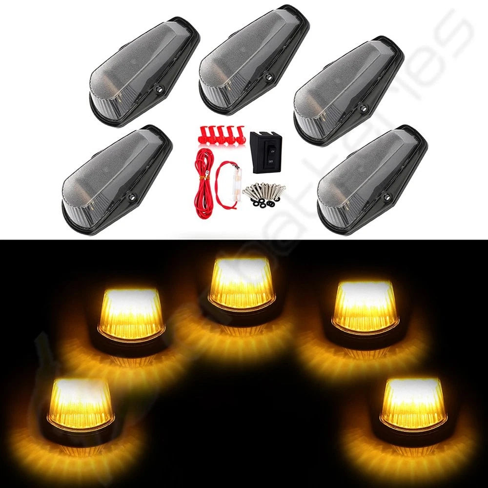 5X Clear Amber Top Roof Running Light for Ford F-350 (1980–1997) 12 LED