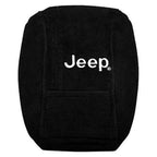 Black Protective Cloth Console Cover for 2001-2006 Jeep Wrangler [Jeep Logotype]