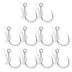 Set of 10 Luminous Glow Fishing Hooks for Live Shrimp Usage