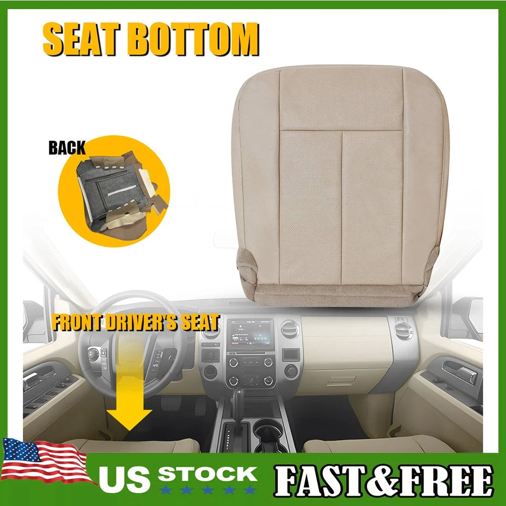 Driver Bottom Seat Cover for Ford Expedition (2015–2017) - Tan Leather