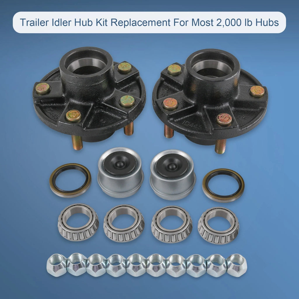 2 Trailer Idler Hub Kits for 2000 lbs Axle (Fits 5 on 4.5")