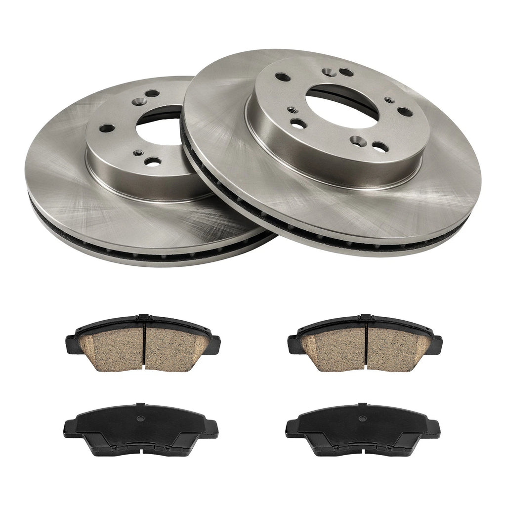 Front Vented Brake Rotors and Ceramic Pads Kit for Honda CR-Z (2011–2015)