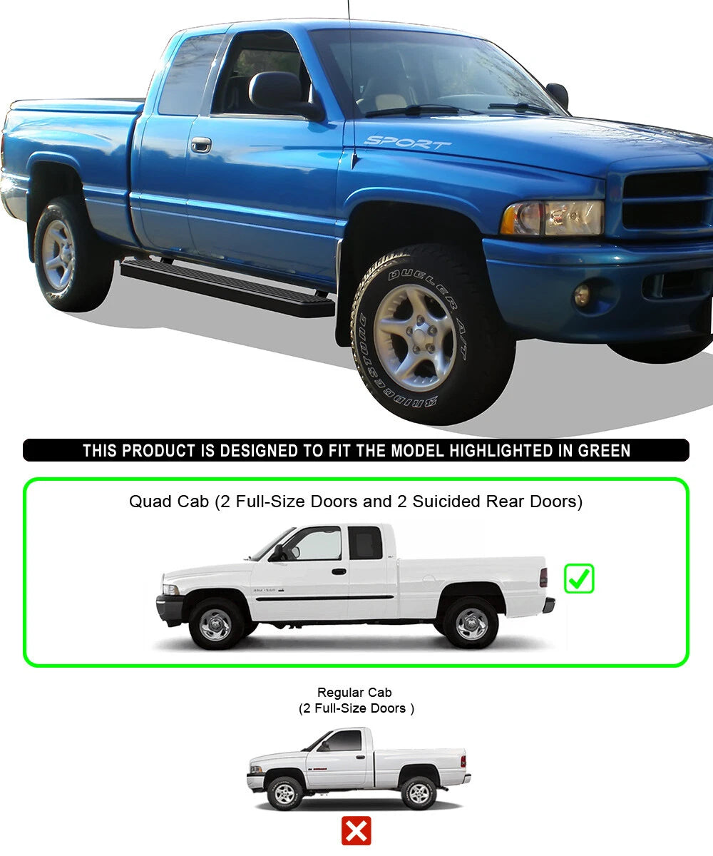iBoard Stainless Steel 6" Side Steps for Dodge Ram 1500/2500/3500 (1994-2001)