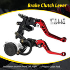 Set of 2 Motorcycle Brake Master Cylinder Reservoir Clutch Levers Red