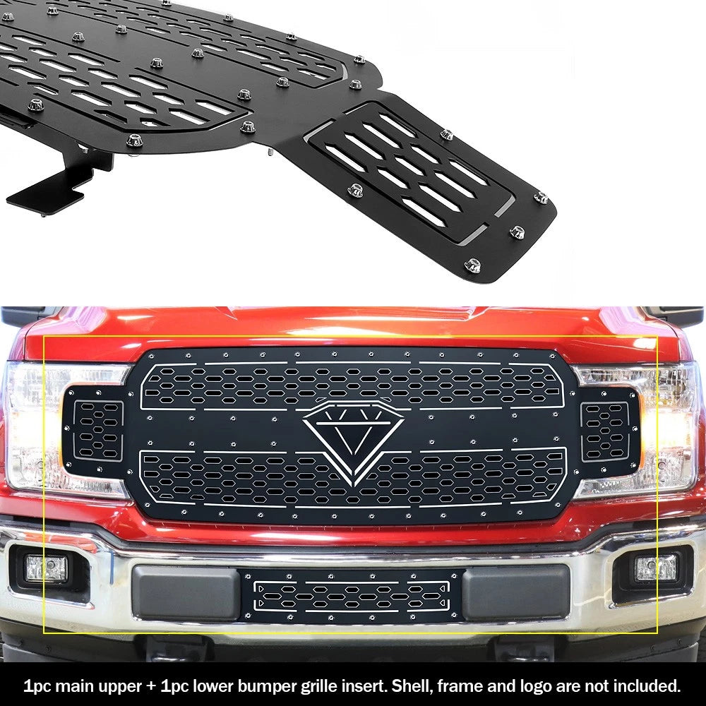 Stainless Steel Double Layer Grille Insert for Ford F-150 (2018–2020)