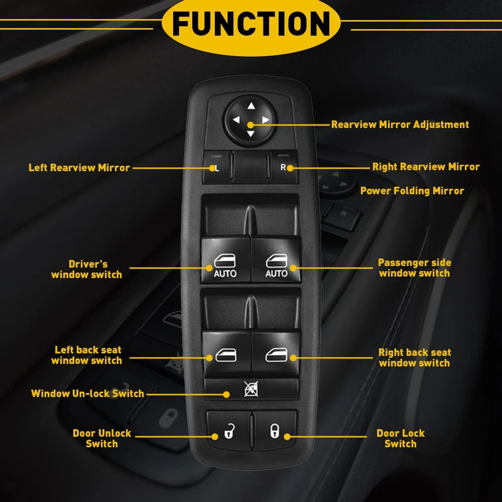 Power Window Control Switch for Chrysler 300 Dodge Charger Ram 1500 (2015-2020)
