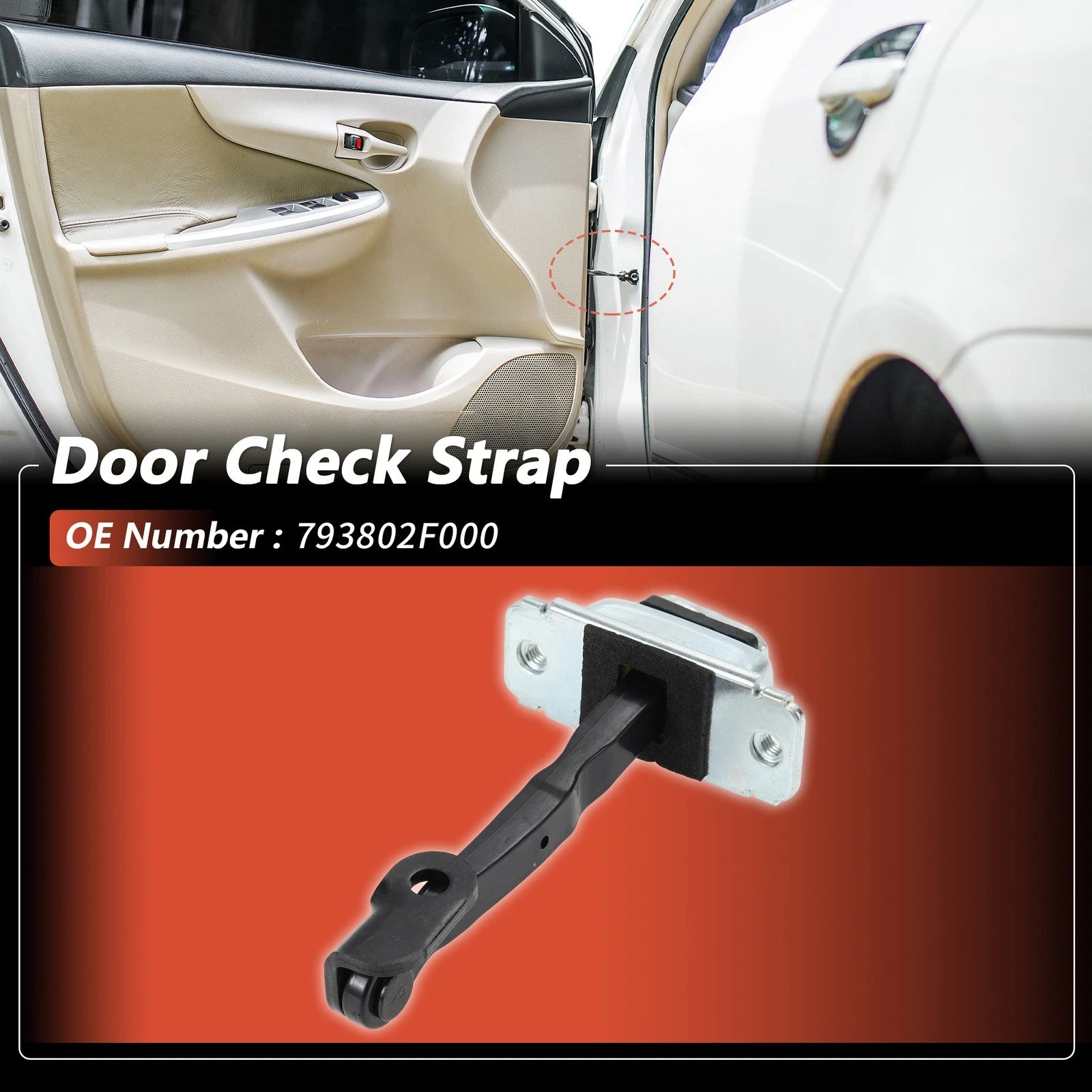 Front Left Door Check Strap for Kia Spectra (2003–2009) No.793802F000