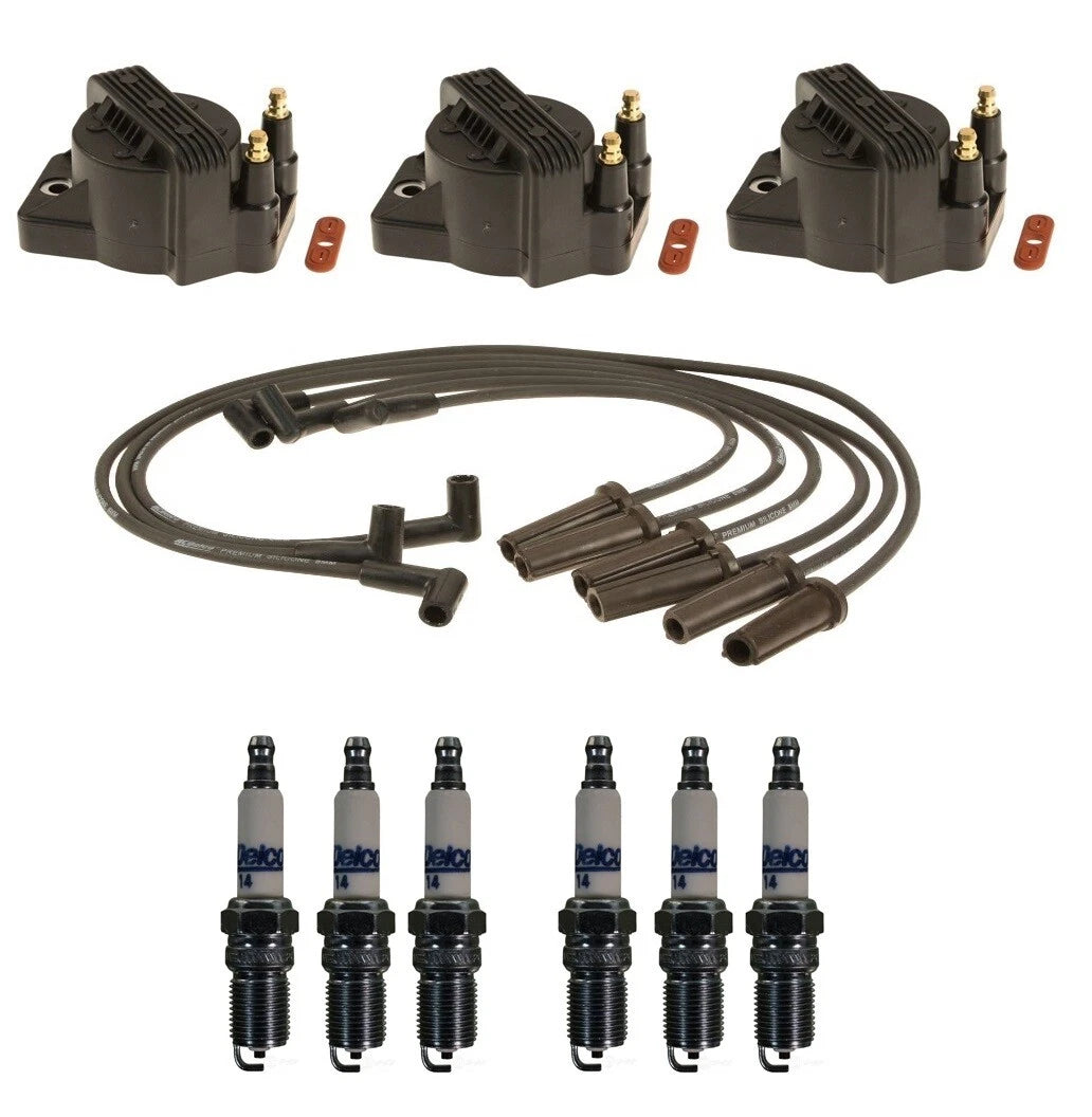 3 Ignition Coils & 6 Spark Plugs Kit for Chevrolet Pontiac V6 3.8L (1995–2005)