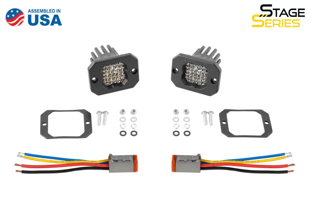 Diode Dynamics Stage Series C1R White Flood Flush Mount LED Pods Pair for RAM (2013–2024)